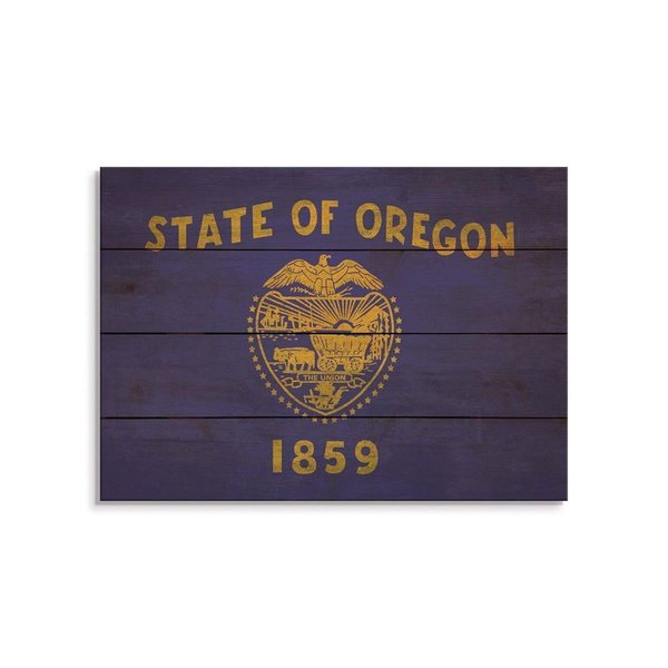 Wile E. Wood 20 x 14 in. Oregon State Flag Wood Art FLOR-2014